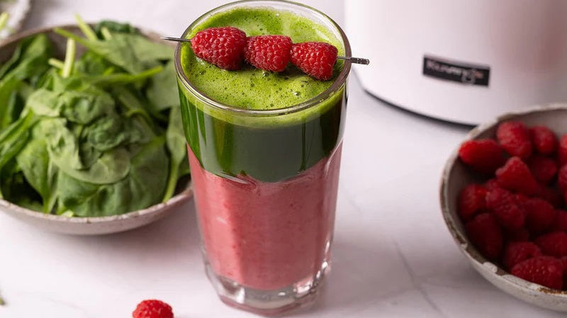 Wheatgrass Raspberry Smoothie