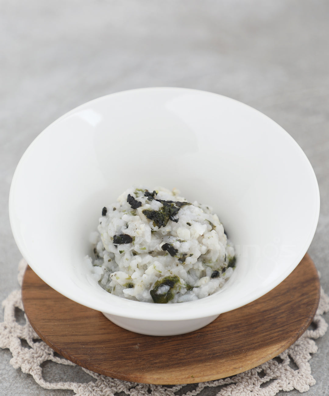 Cod Flesh and Dried Seaweed Porridge